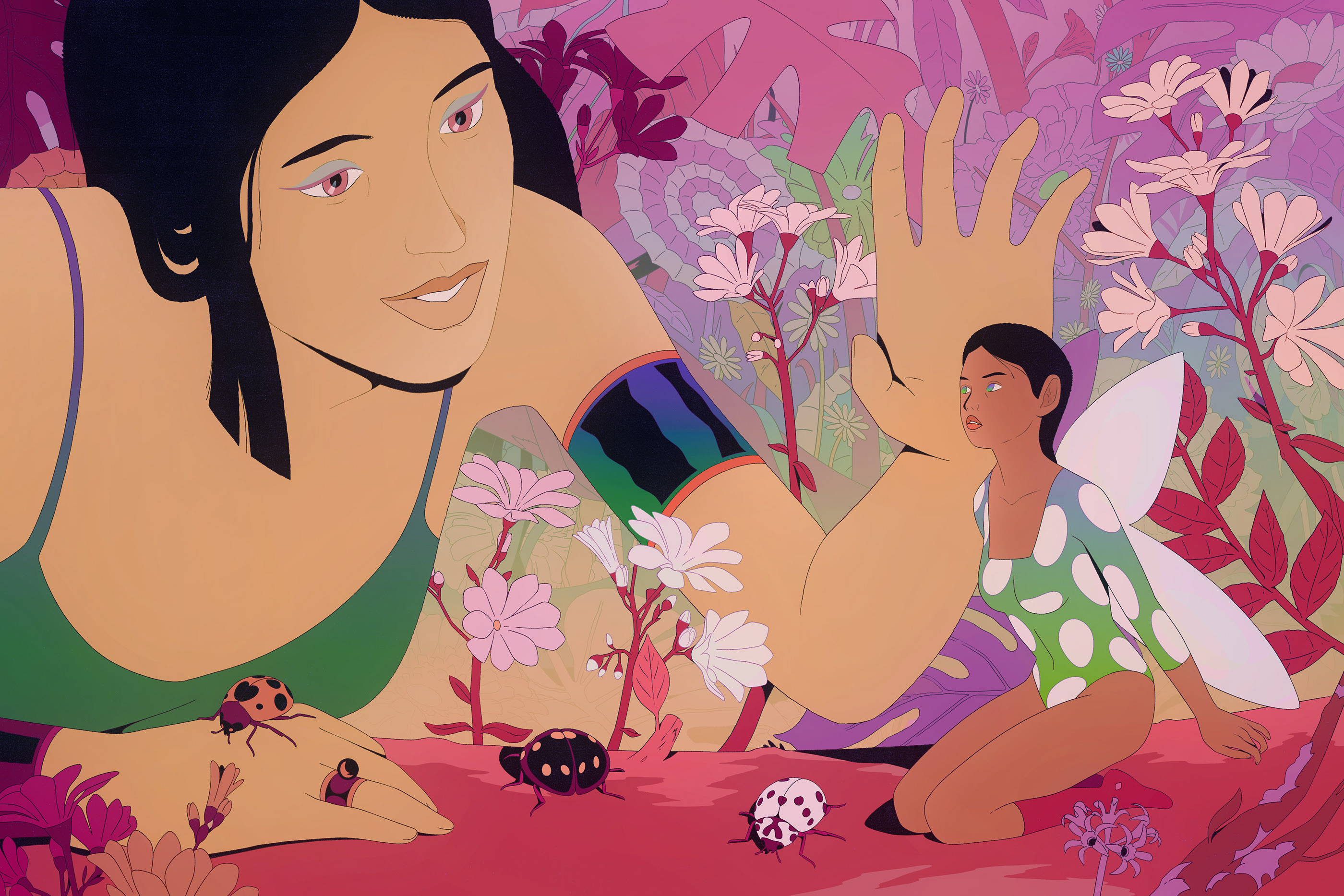 background Character design  Drawing  Flowers ILLUSTRATION  Lilidesbellons Matte Painting Nature Scifi