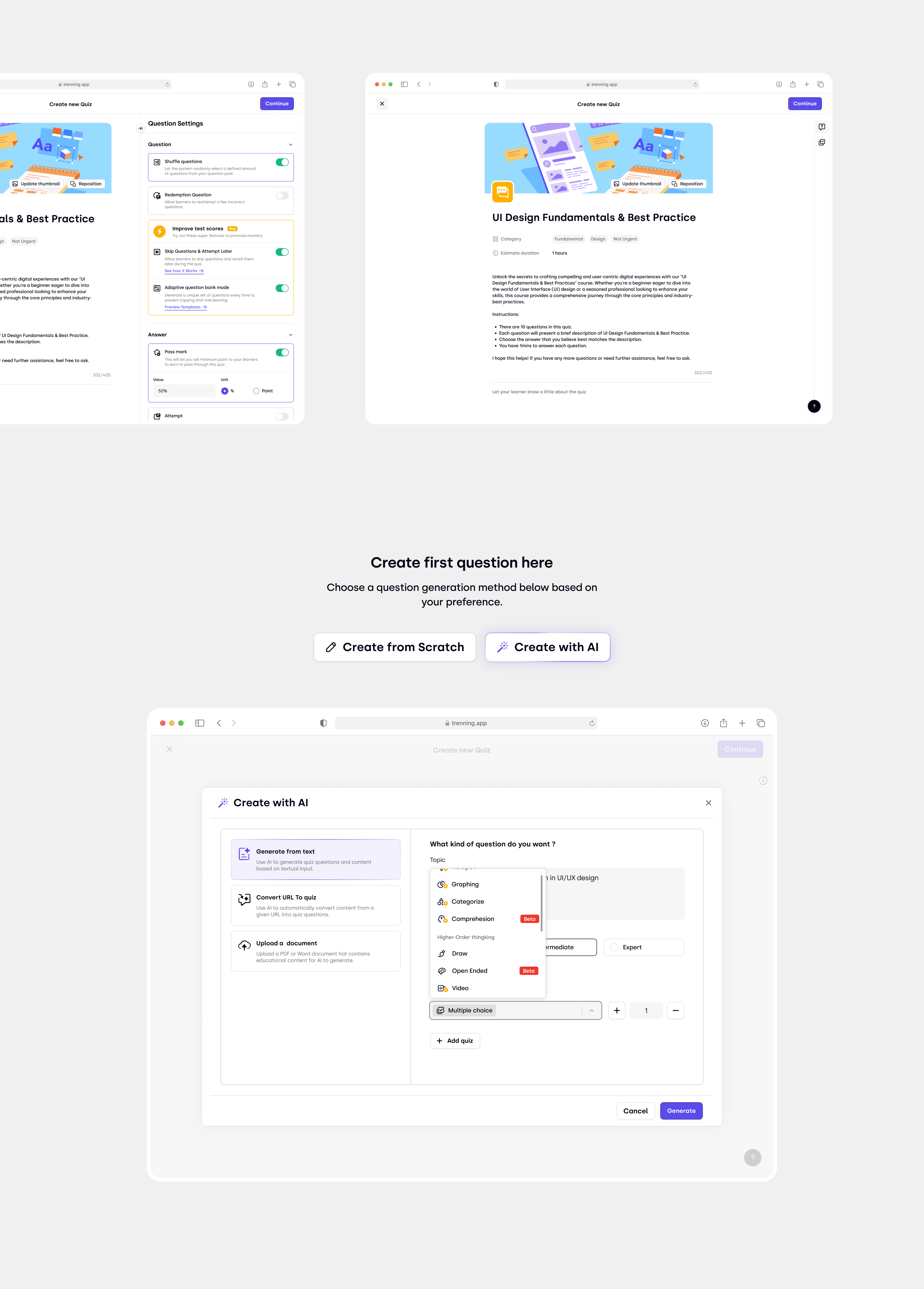 UI/UX ui 设计 SAAS 学习应用产品设计教育 LMS web 应用培训课程