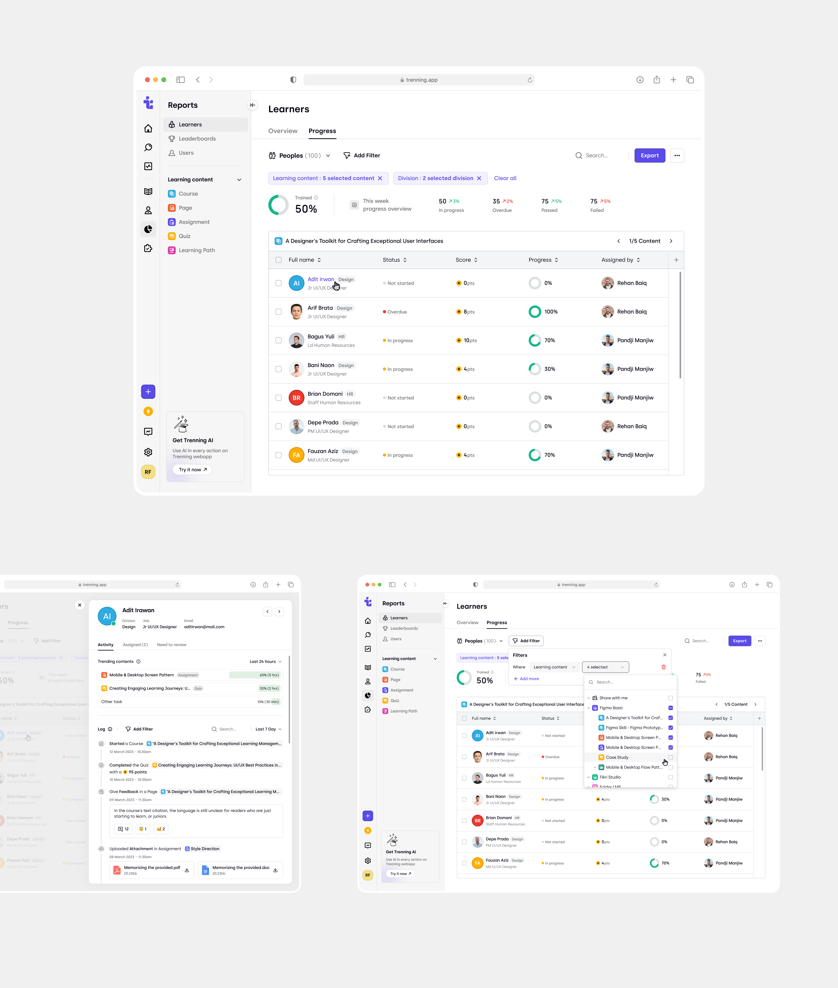 UI/UX ui 设计 SAAS 学习应用产品设计教育 LMS web 应用培训课程