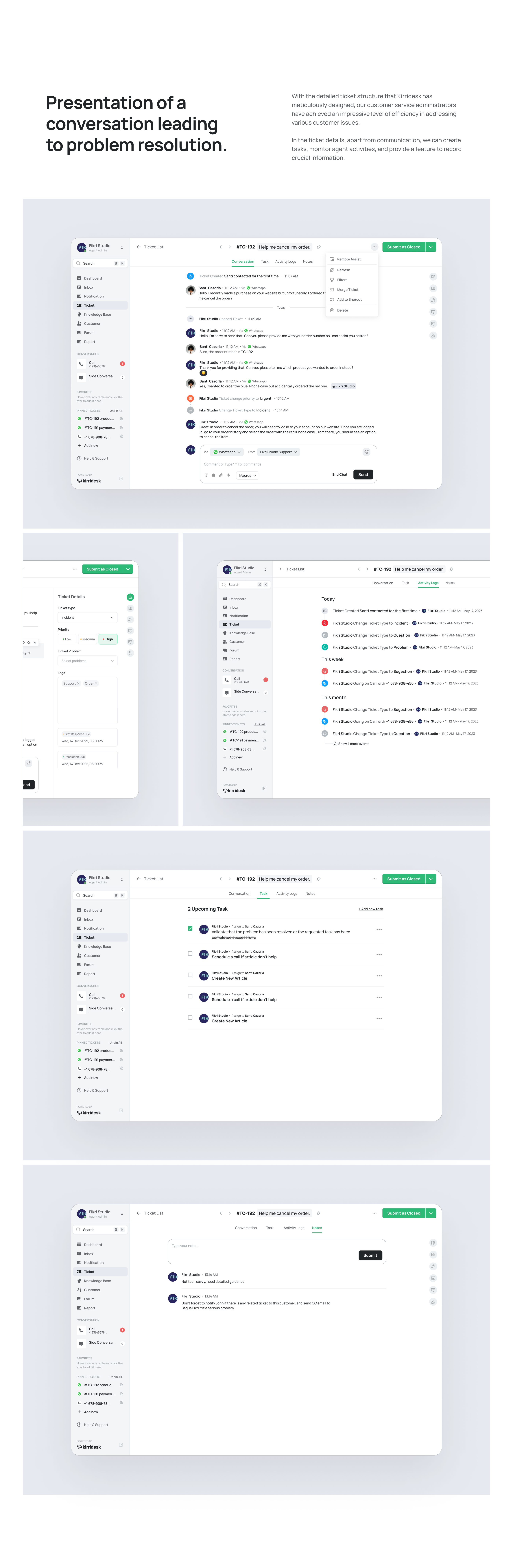 客户服务 SAAS cx 产品设计 客户支持票 CRM 管理 帮助台 UI/UX