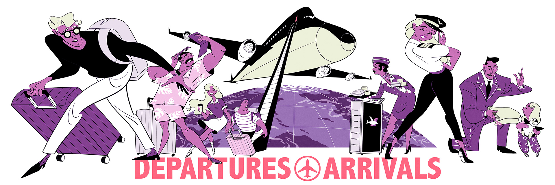 AIRHOSTESS airline airplane airport flight ILLUSTRATION  Travel traveling trip