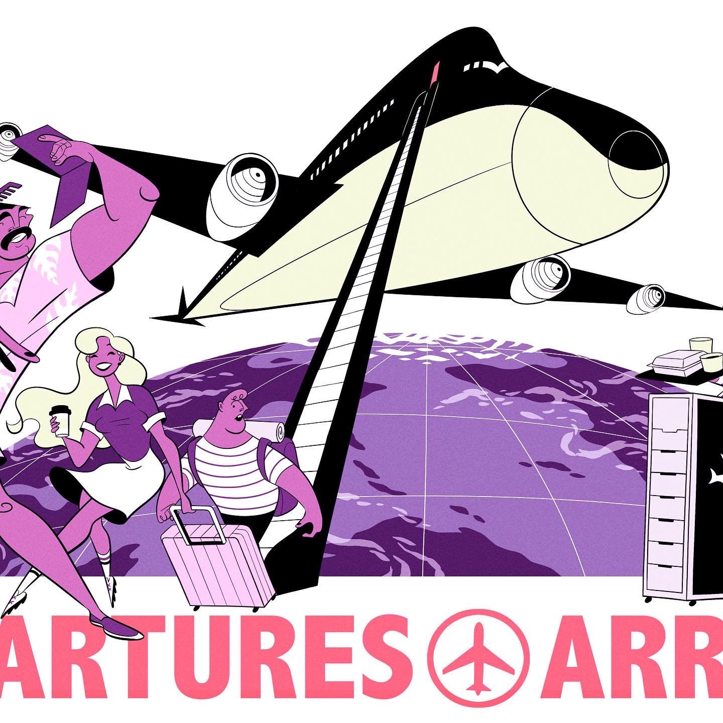 AIRHOSTESS airline airplane airport flight ILLUSTRATION  Travel traveling trip