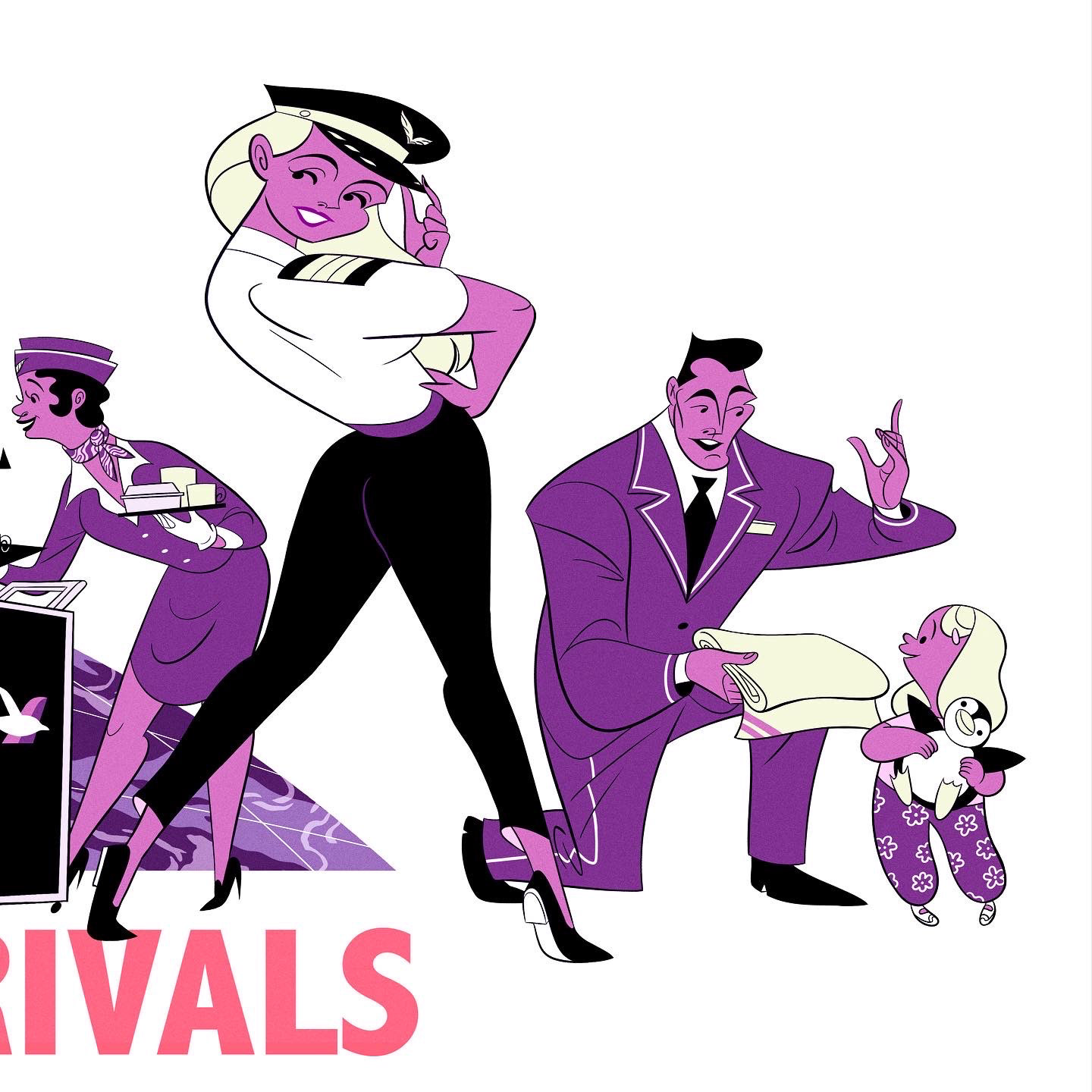 AIRHOSTESS airline airplane airport flight ILLUSTRATION  Travel traveling trip
