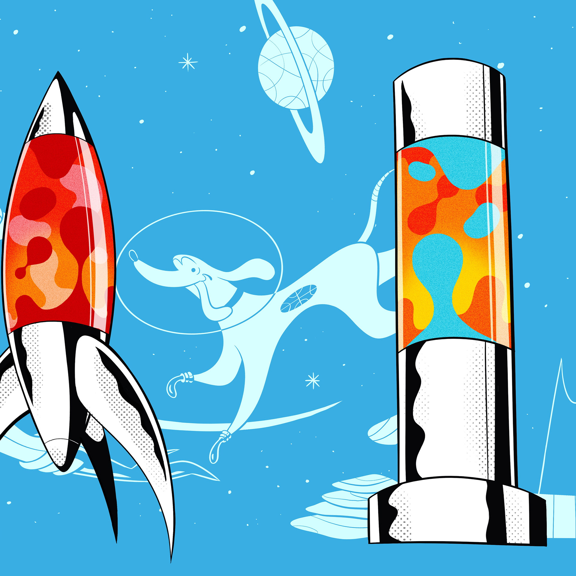 Retro universe galaxy planet astronaut nasa cartoon Lamp light lavalamps