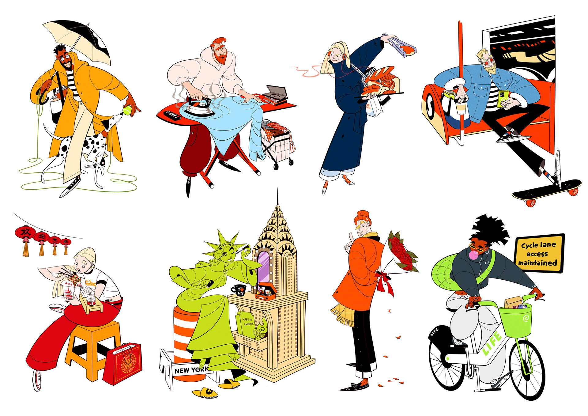cartoon ILLUSTRATION  Character design  Graphic Designer design spring characters Digital Art  Drawing  art