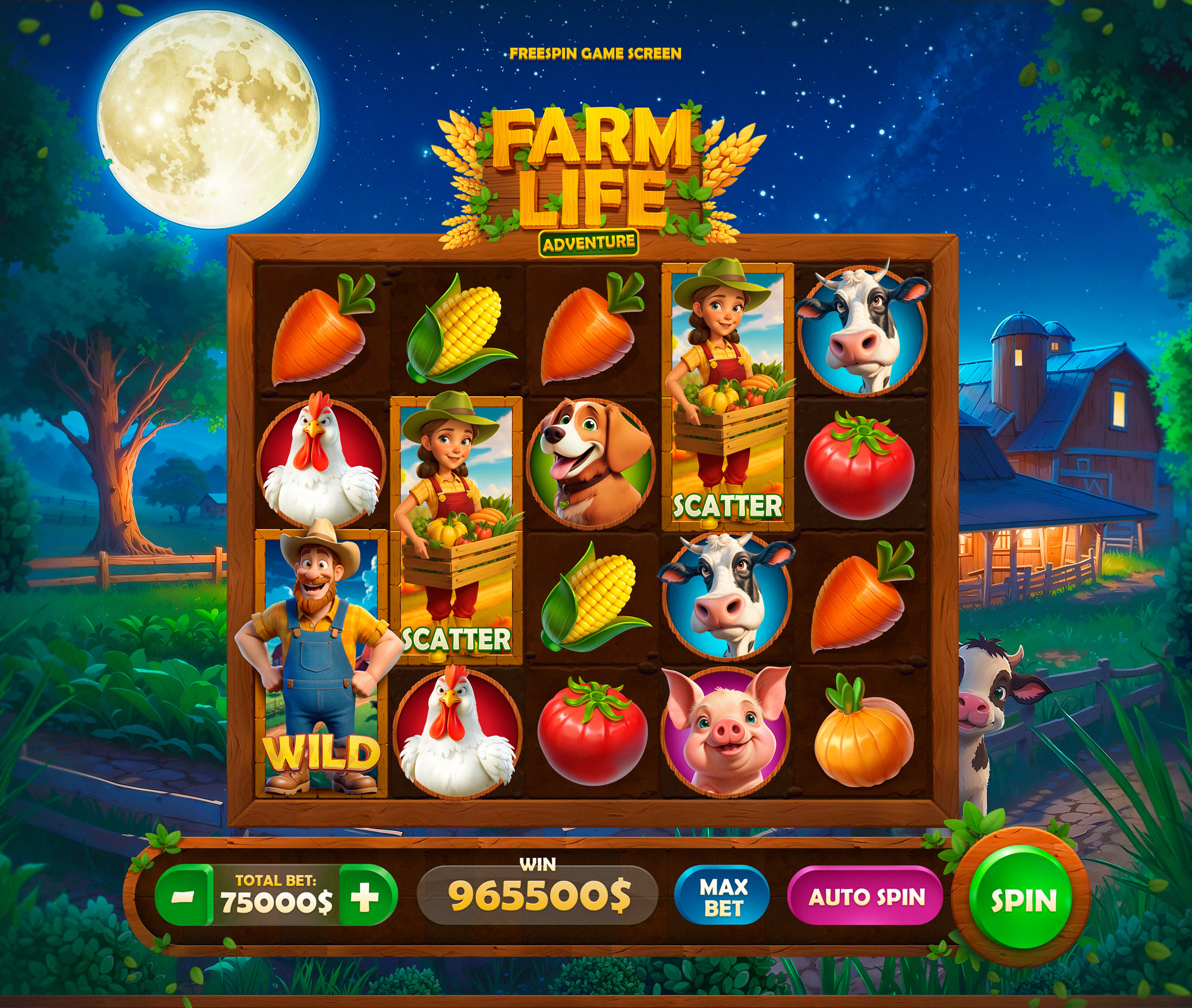 Game Art ILLUSTRATION  slot game game slot garden casino gambling farm bonanza