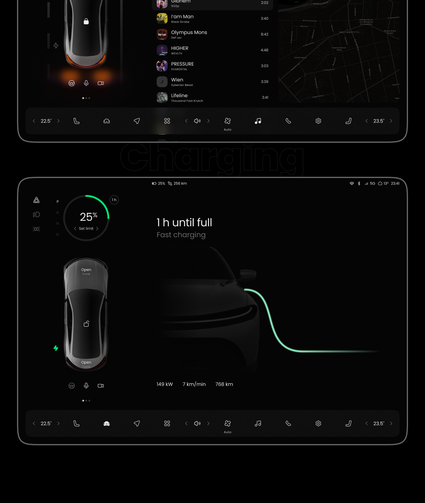 car interface Car UI ev ui hmi automative car UI ux car dashboard dashboard