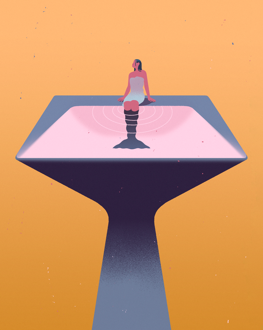 bathroom conceptual illustration corporate illustration Editorial Illustration water Wellness bees Nature