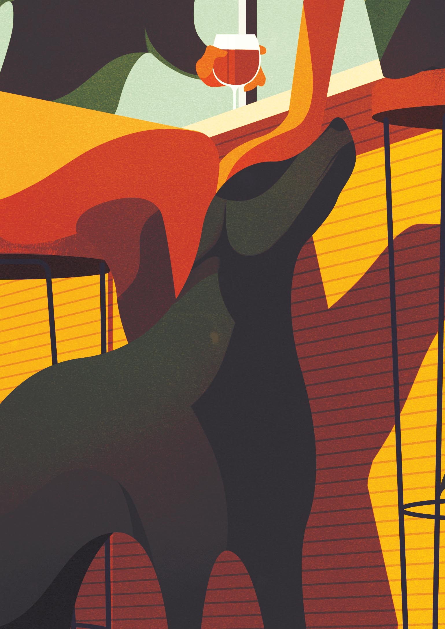 animation  bars drinks ILLUSTRATION  people socialising