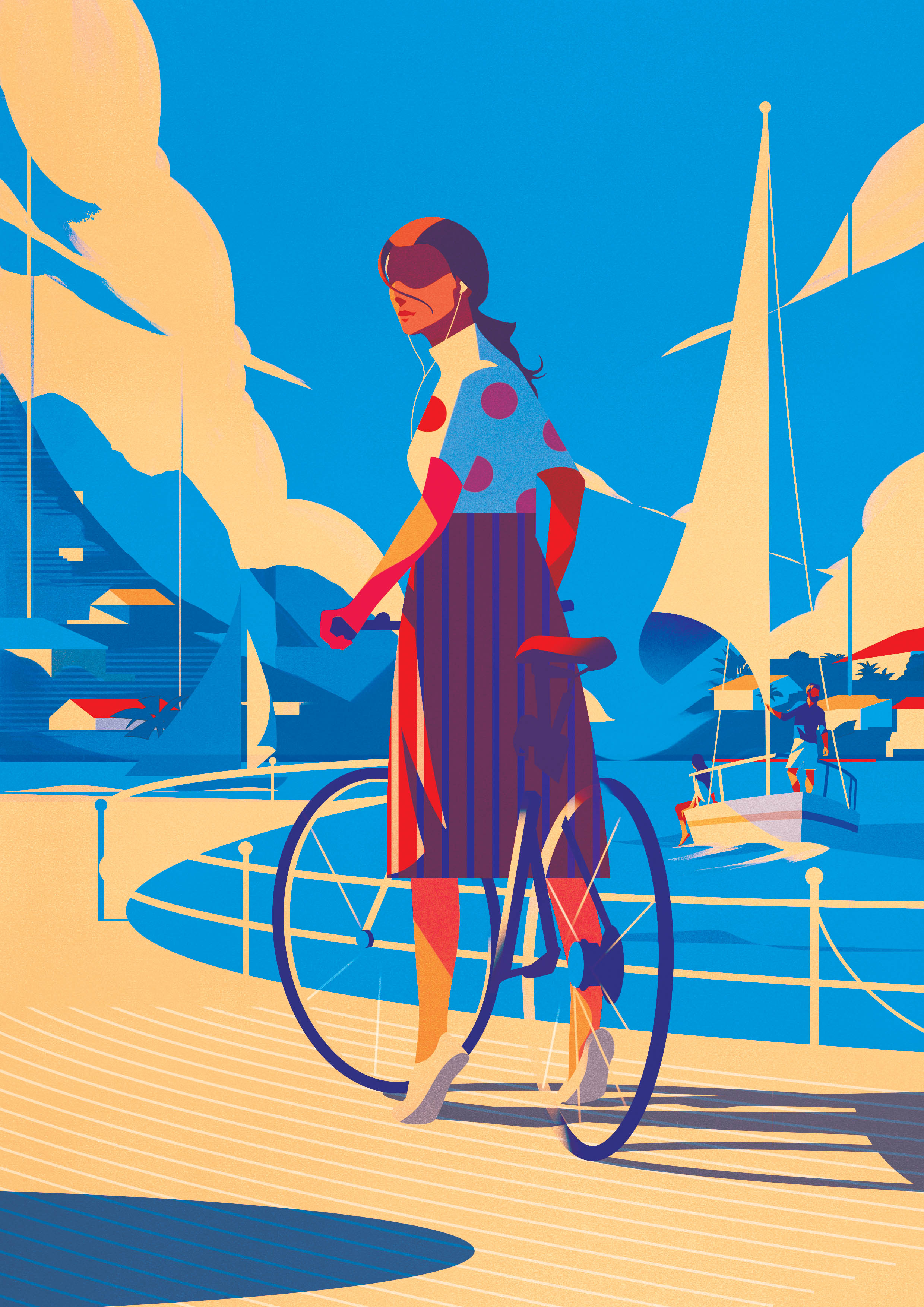 ILLUSTRATION  Travel bikes Cycling design photoshop