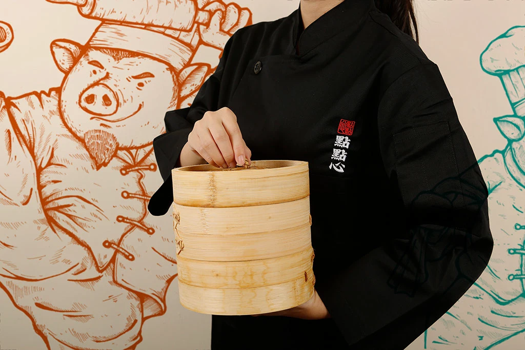 中国猪功夫食品木手绘标志图形餐厅香港
