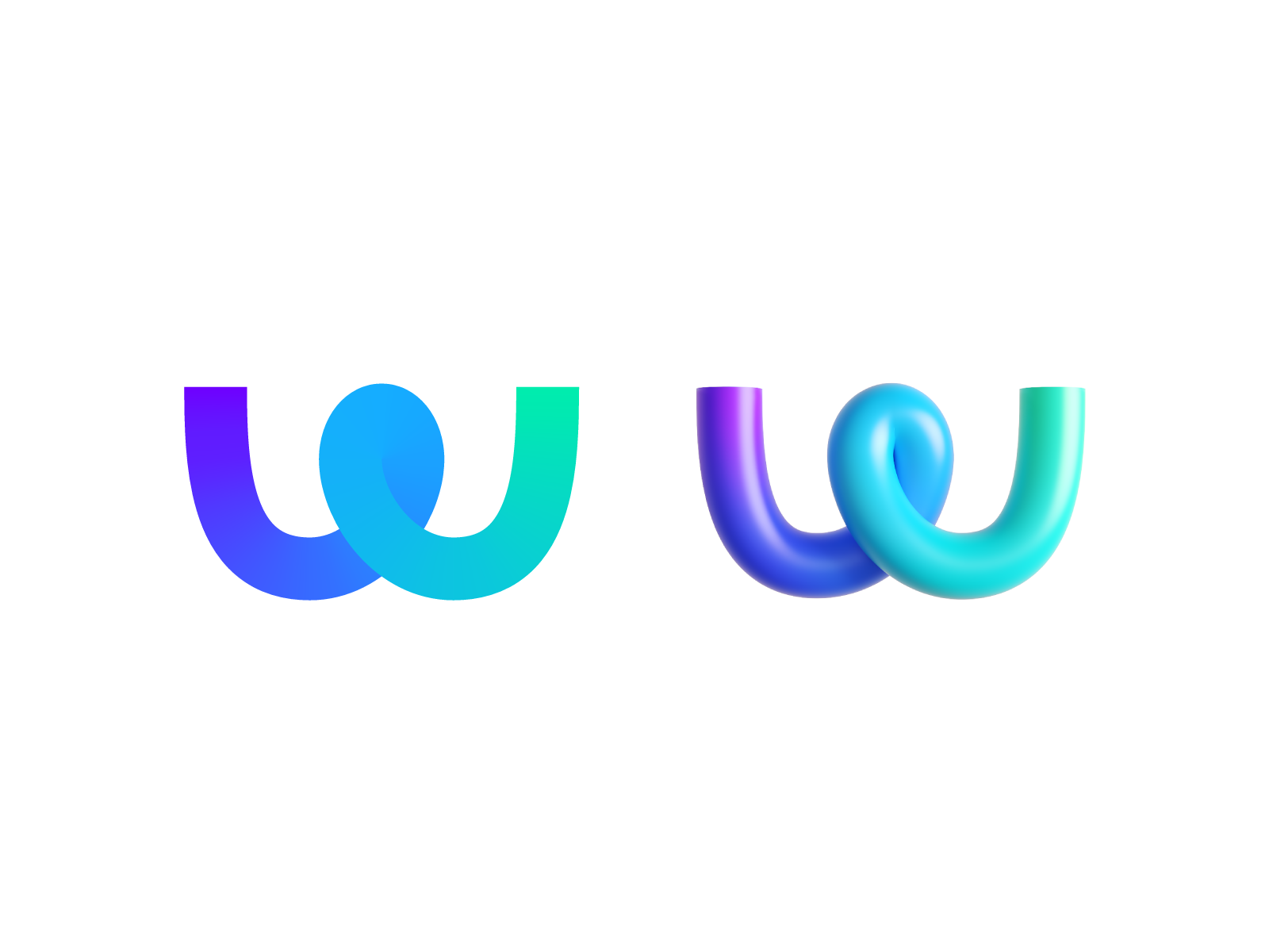 循环W标志从2D到3D（已售）应用程序品牌标志品牌 Cinema4D 深度体积无尽出售未使用购买渐变无限字母标志标志符号图标 mihai dolganiuc 设计现代路径雕塑建立了勃勃科技技术类型充满活力的web3