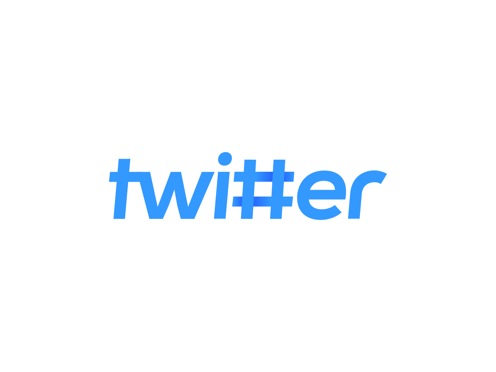 Twitter 文字标记概念品牌标识品牌连接自由朋友设计师人物人类平面设计汇合角度标签连接统一统一标记符号图标 mihai dolganiuc 设计社交媒体应用共享类型排版文本定制撰写推文