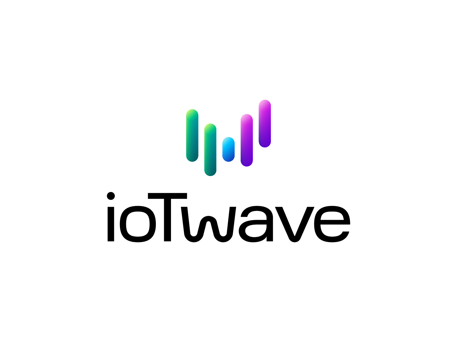 Iotwave批准的IT公司标志设计，标志品牌，数字波，模拟专业知识，未来派转变霓虹灯物联网知识字母w字母标志符号图标现代图案创业公司科技技术类型排版文本定制字标