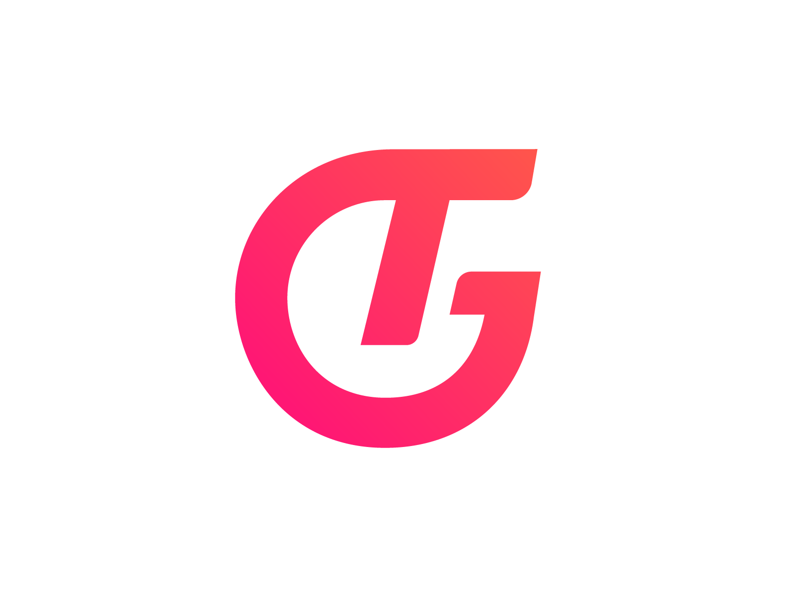 Gigtyme标志提案选项2（未使用，出售）品牌标识品牌连接机构自由职业者出售未使用购买渐变混合组合字母gt标志符号营销字母组合网格橙色社交网络市场类型排版文本定制工人演出