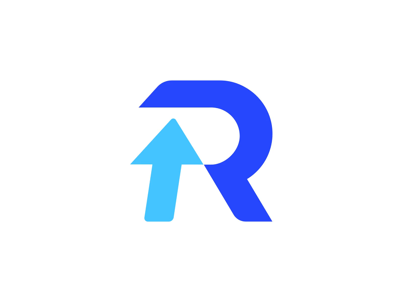 Reachmore标志动画箭头方向向上到达品牌标志品牌购买销售增长帮助转换客户平台网络待售未使用购买增长进度增长插图UI应用程序站点字母r标志符号图标循环gif视频播放门户到达实现社交媒体营销平台