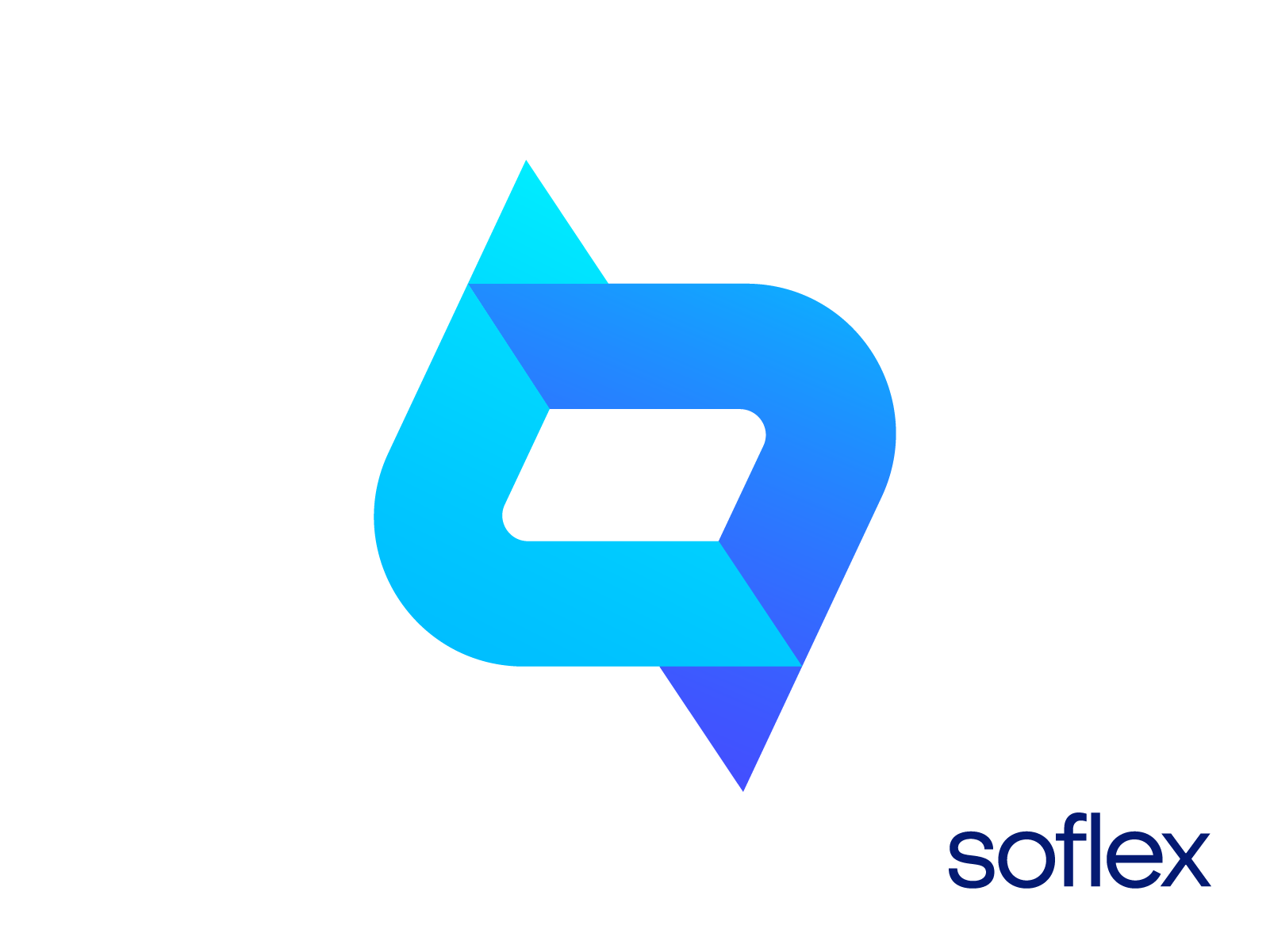 Soflex 软件公司标志设计，品牌标识，品牌建设，发布产品，开发人员，业务，初创企业，营销，应用，代码，编码，软件，IT，主机，托管，软字母 s，无尽，干净，标志，符号，图标，科技，技术流程