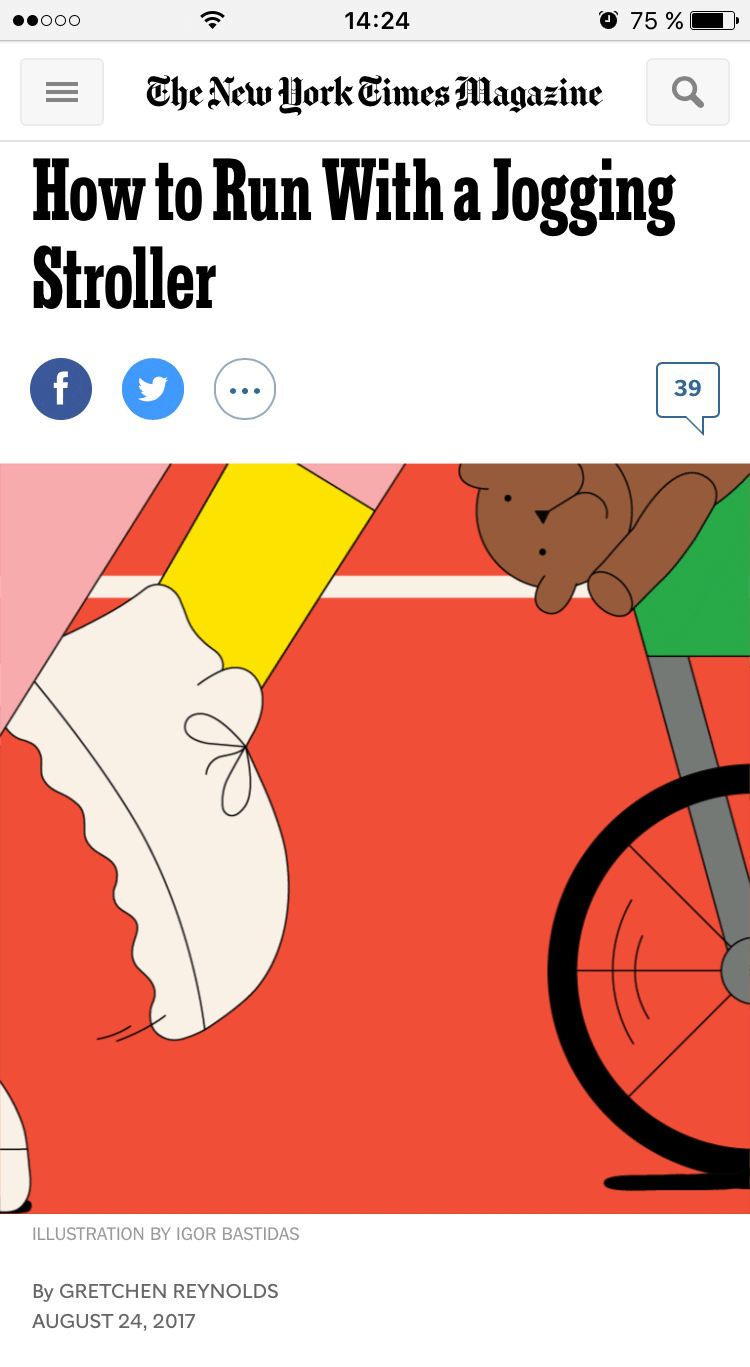 ILLUSTRATION  running jogging stroller nyt animation  babe editorial c.gif