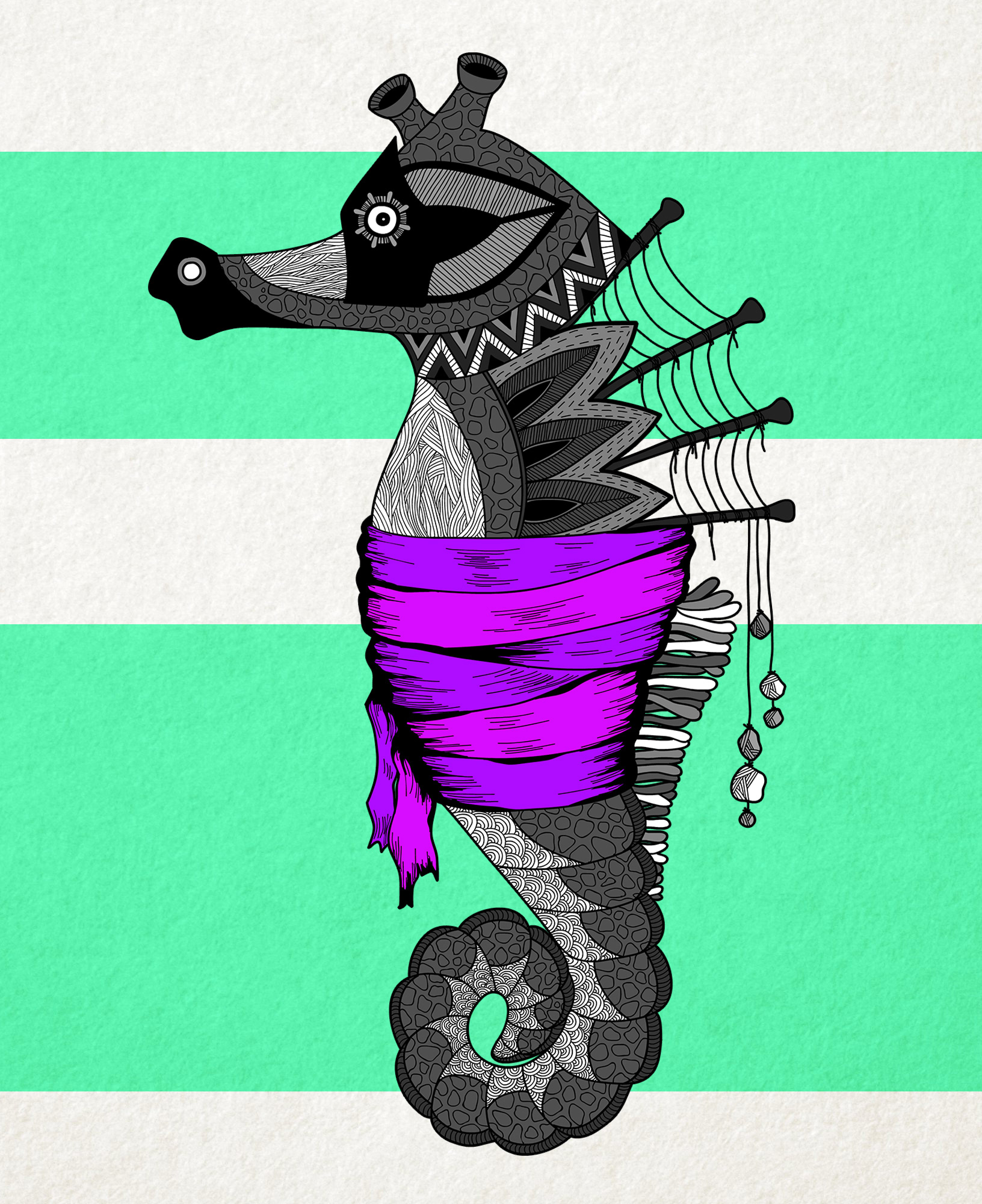 chameleon snail crab cockroach sea horse beetle abstract vector doodle (4).jpg
