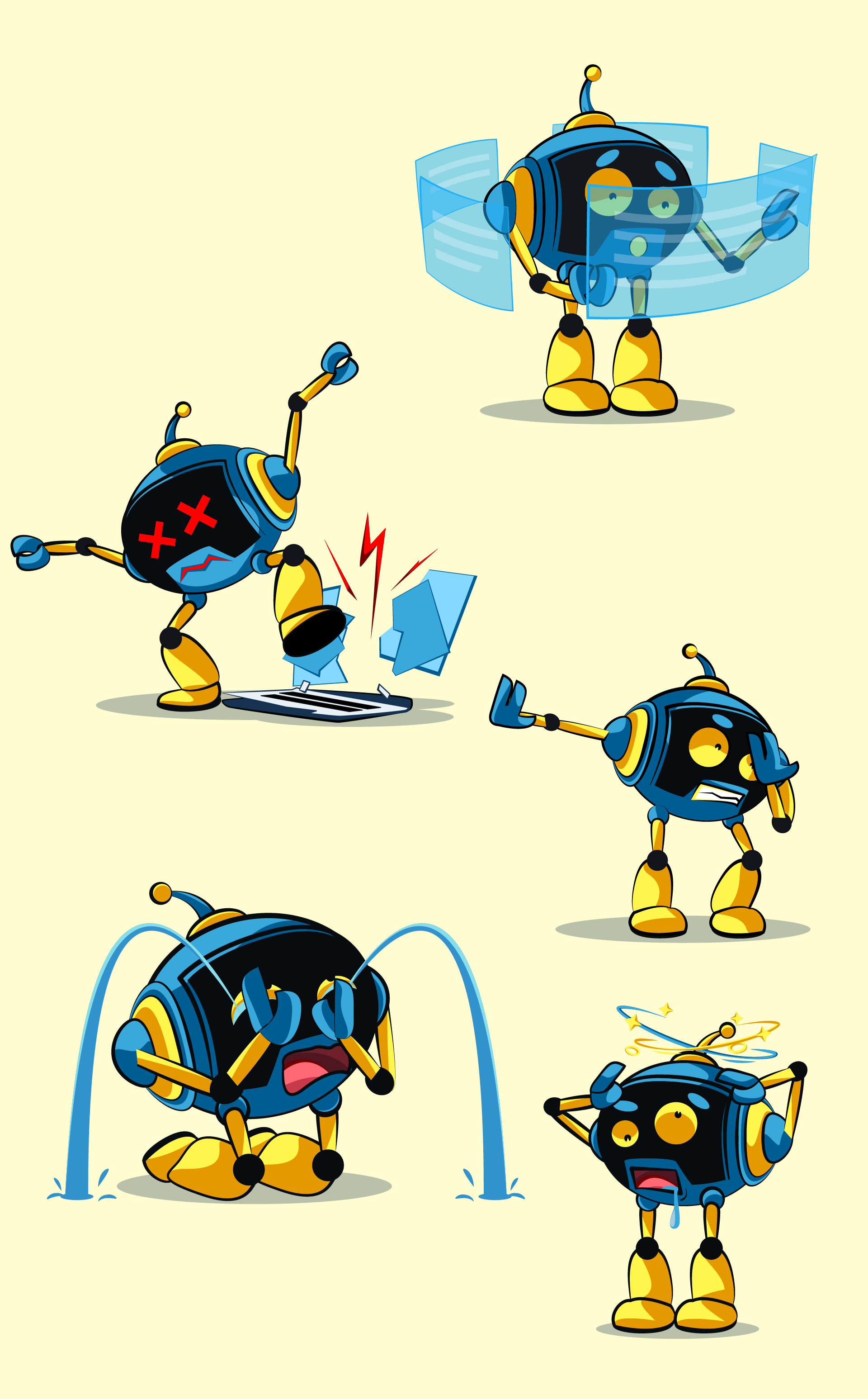 drawings Fun ILLUSTRATION  robot vector cartoon Character design  Masc (4).png