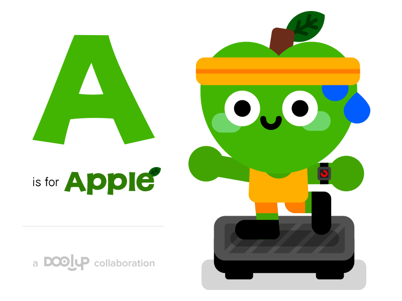 Aerobic Apple aerobics alphabet apple character cute doolup fun learni.png