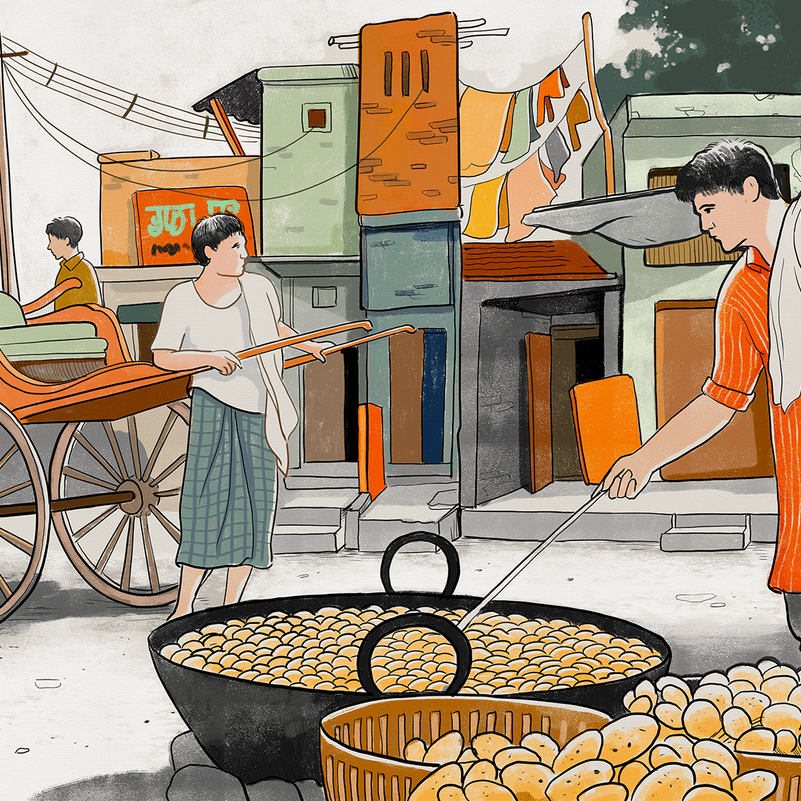 artist fine art ILLUSTRATION  indian painting   people Street Street A (2).jpg
