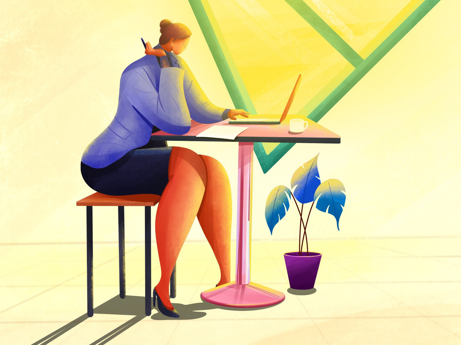 Character design  Computer cycle fish ILLUSTRATION  mom Office rider r (3).jpg