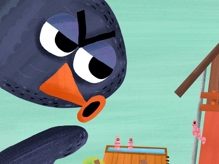 Keep it down, little worms! bird birds book cute fun illustration illu.jpg
