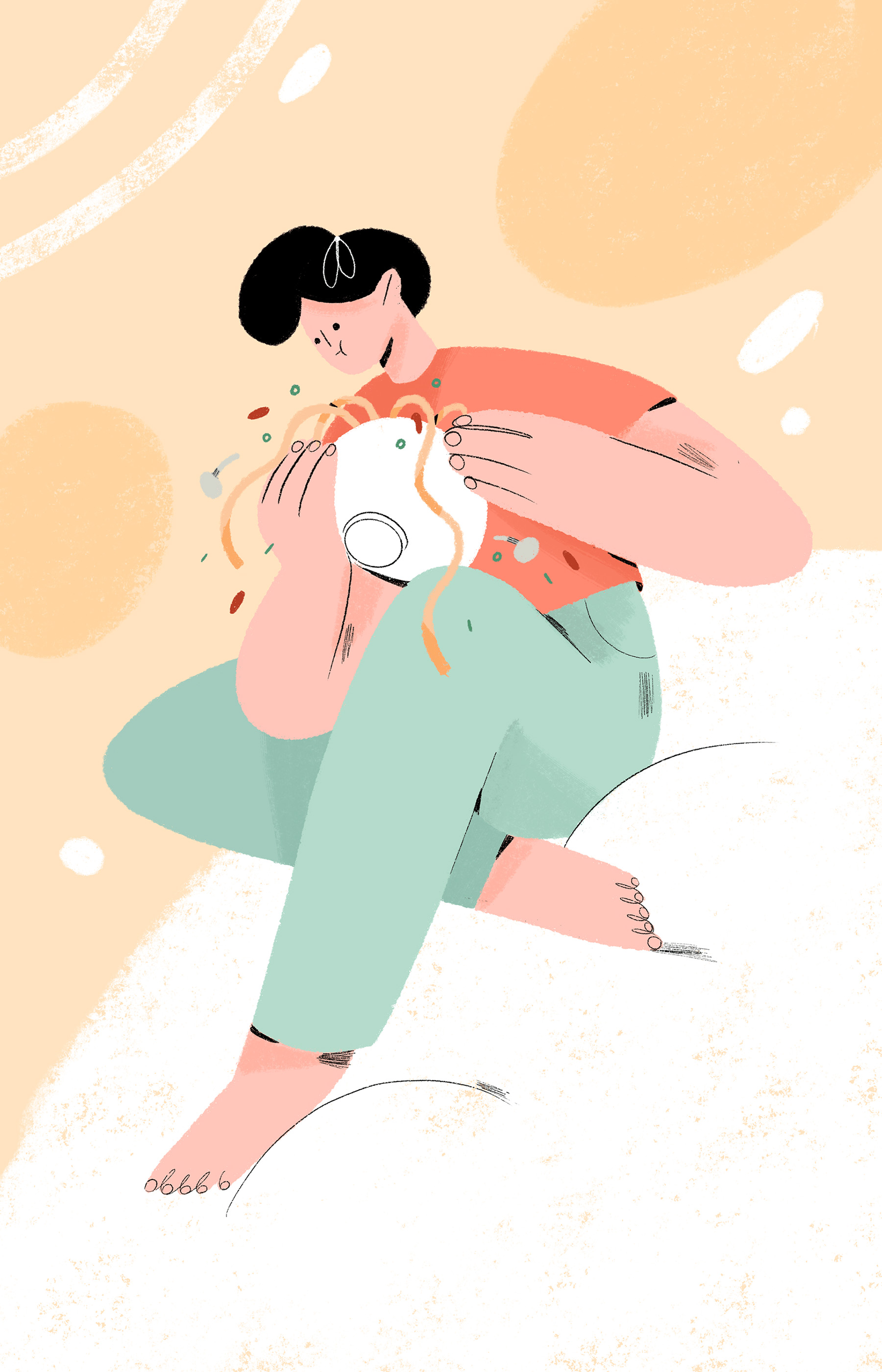 eating illustration Food  food illustration girls (3).jpg