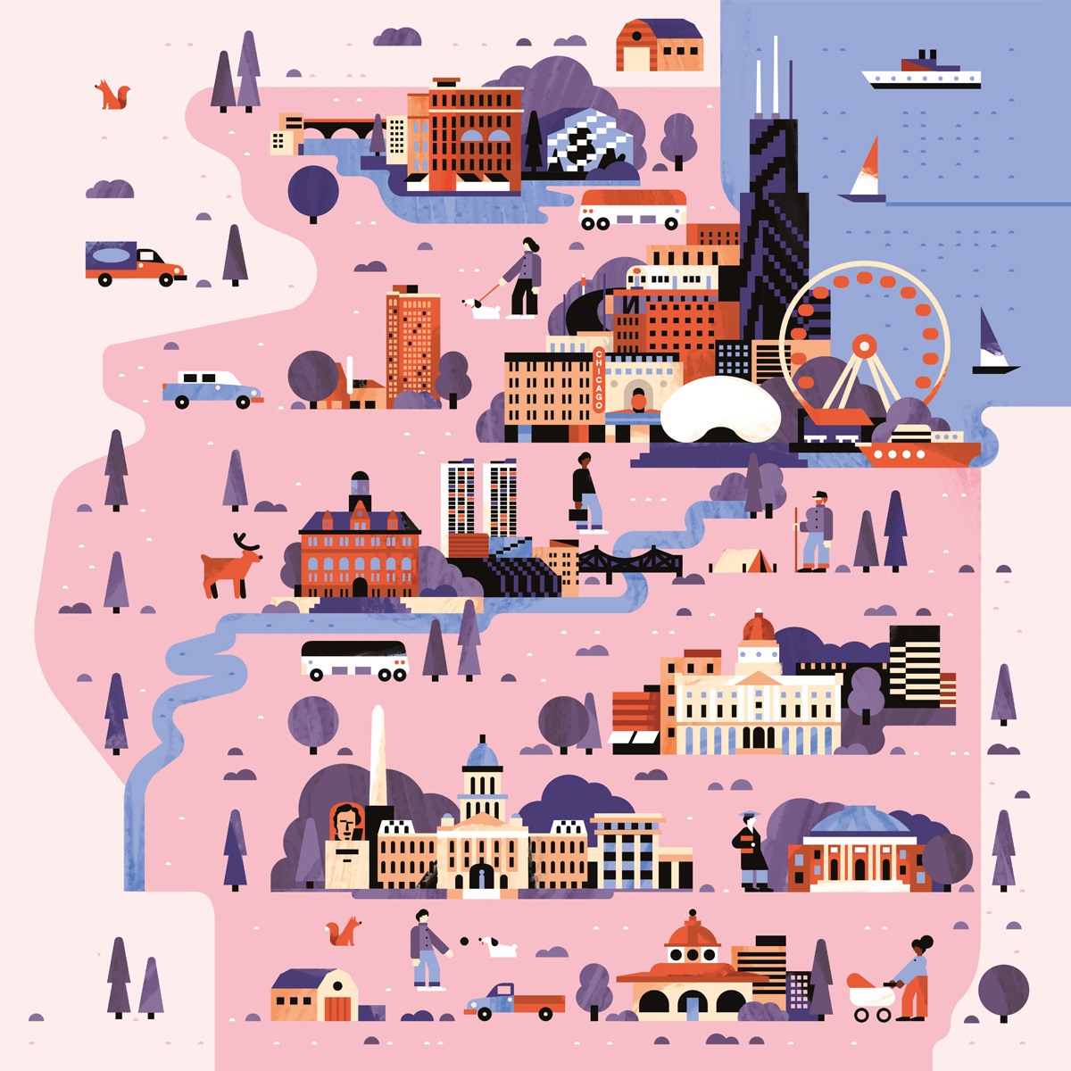 Cities cityscape illustrated map Landmark Landscape map (3).jpg