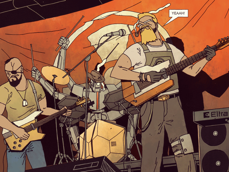 FUTURO DARKOStick N StonesPage 02 band comic concert drums futurodarko.png