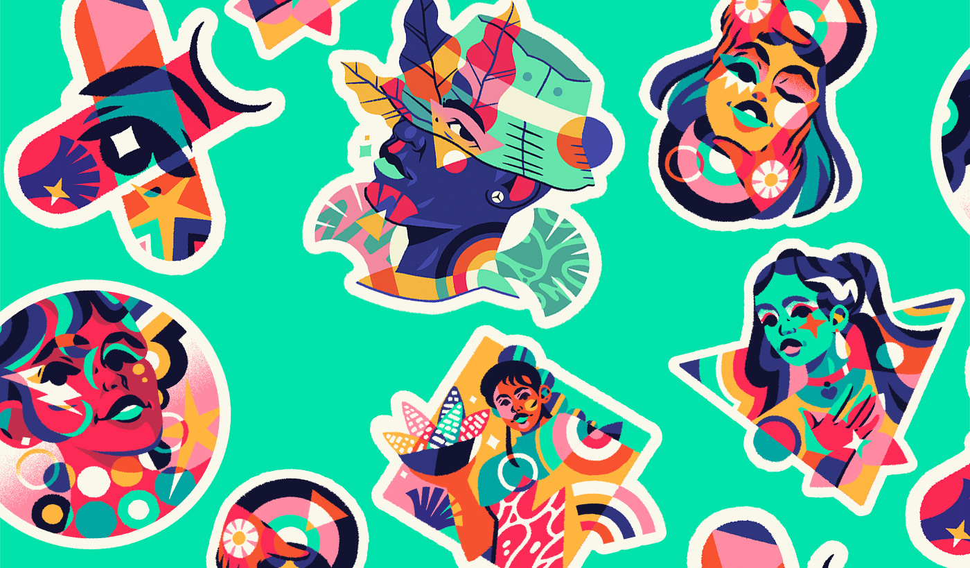 color colores ilustracion naturaleza Nature stickers Tropical.jpg