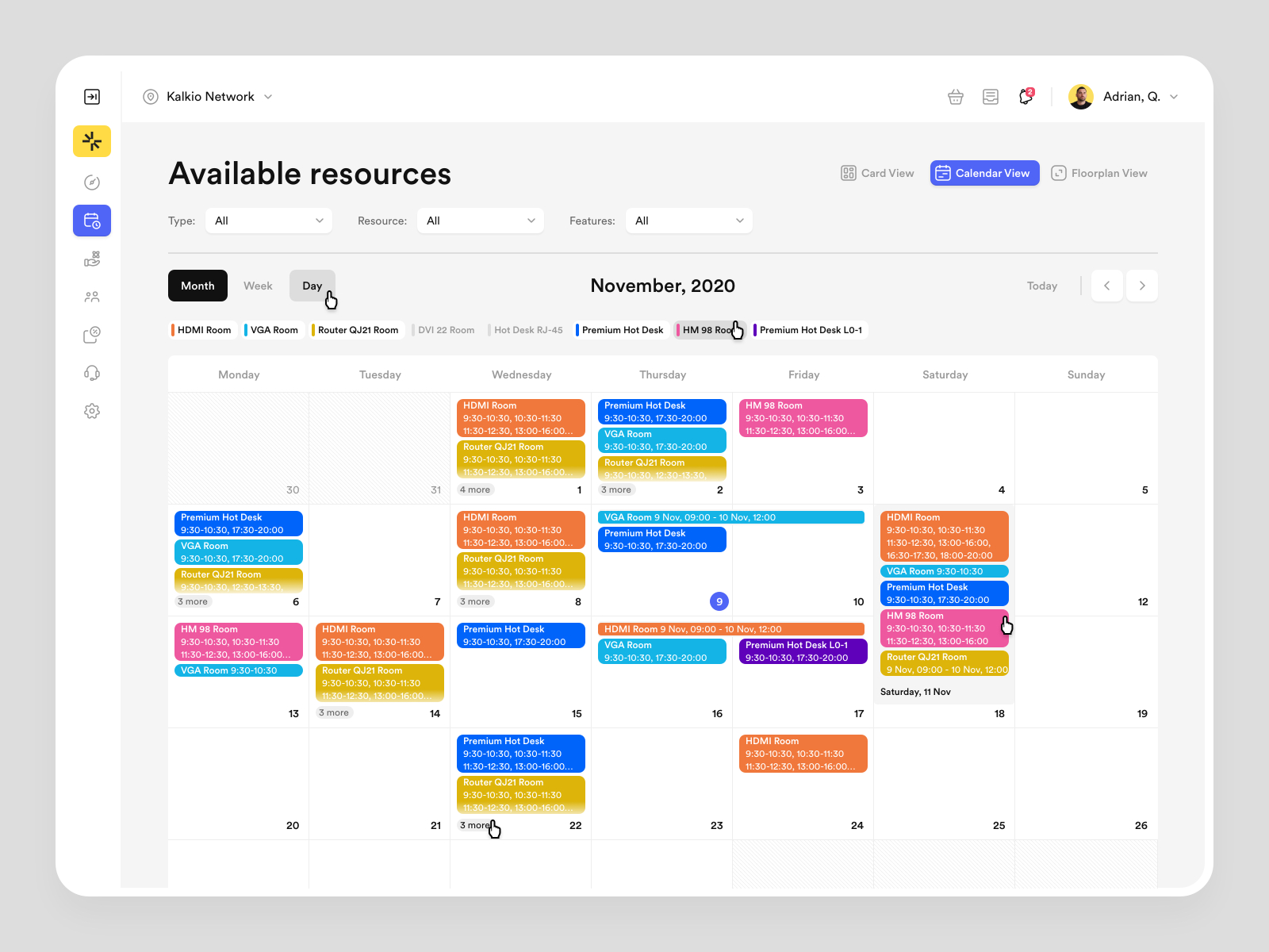 社区人工归类网页 Nexudus - Calendar application bbagency calendar colors components das.jpg
