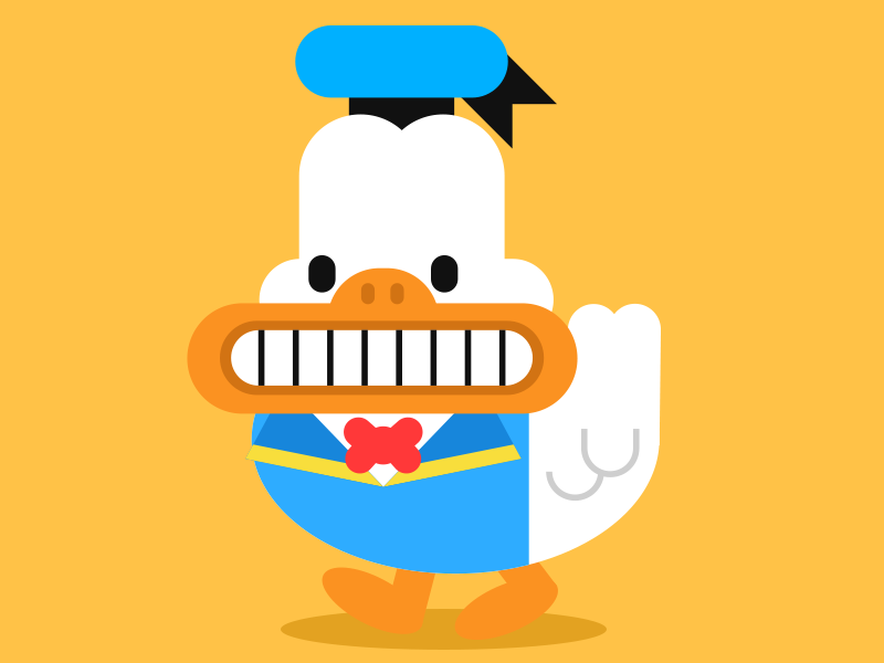Quack cute disney donald donald duck doolup duck illustration vector.png