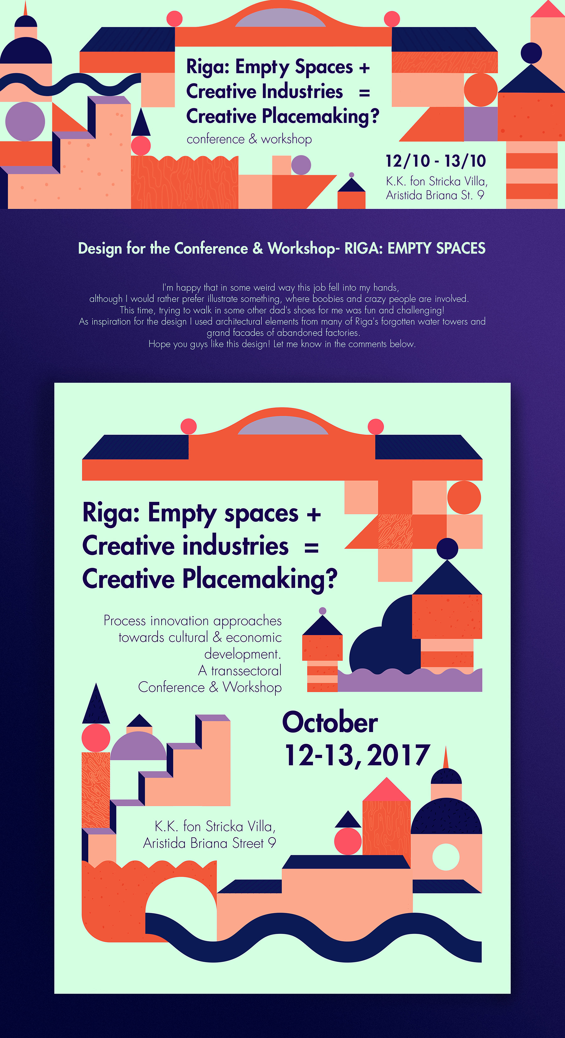Riga Latvia graphic design  branding  city Urban poster design confere.jpg