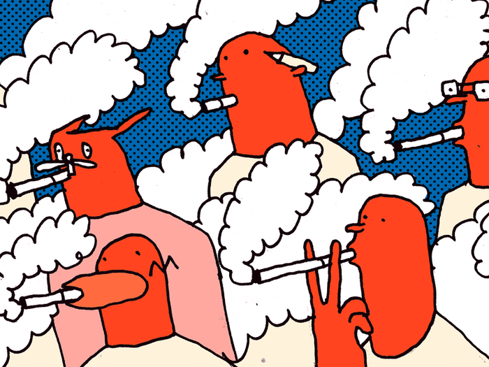 Cigs cigarette cigs crowd heads illustration pan nowak people smoke.png