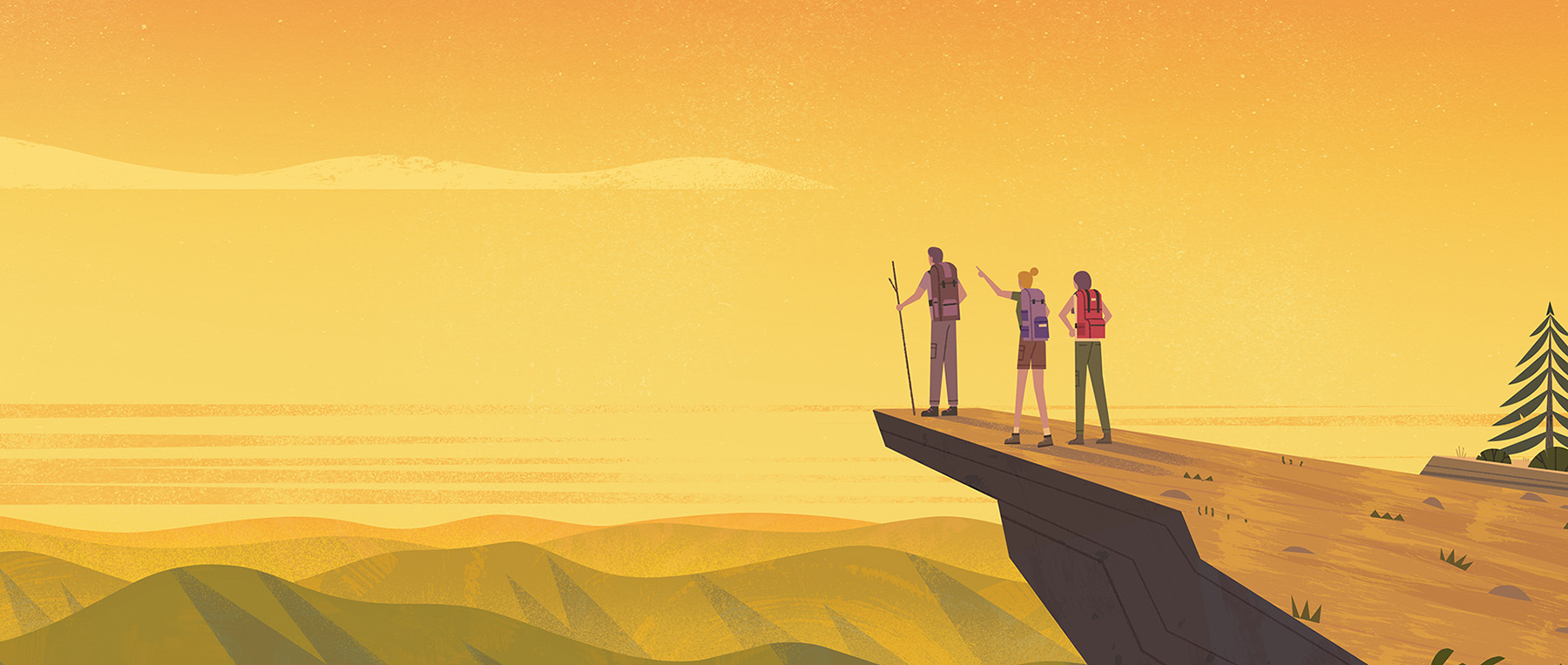Hike sunset poster Goose Nature hills wildlife friends cliff.jpg