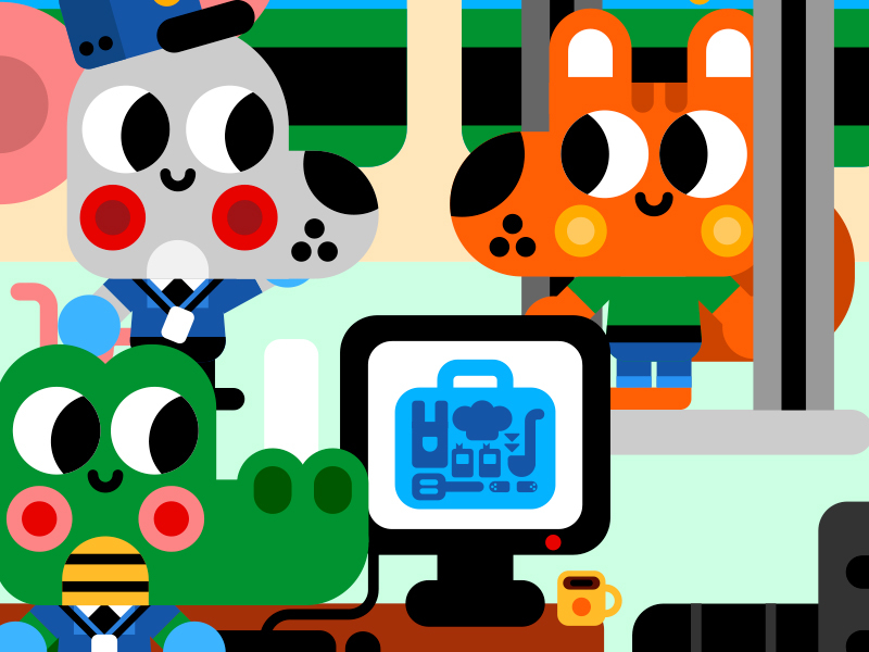 Airport security airport animals chef cute illustration illustrator se.jpg