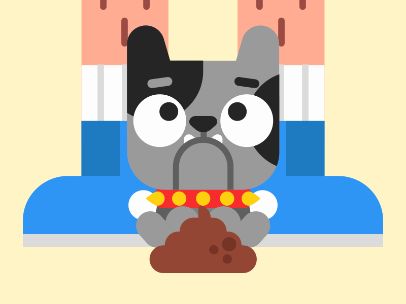 Shit. bulldog dog illustration shit turd.png