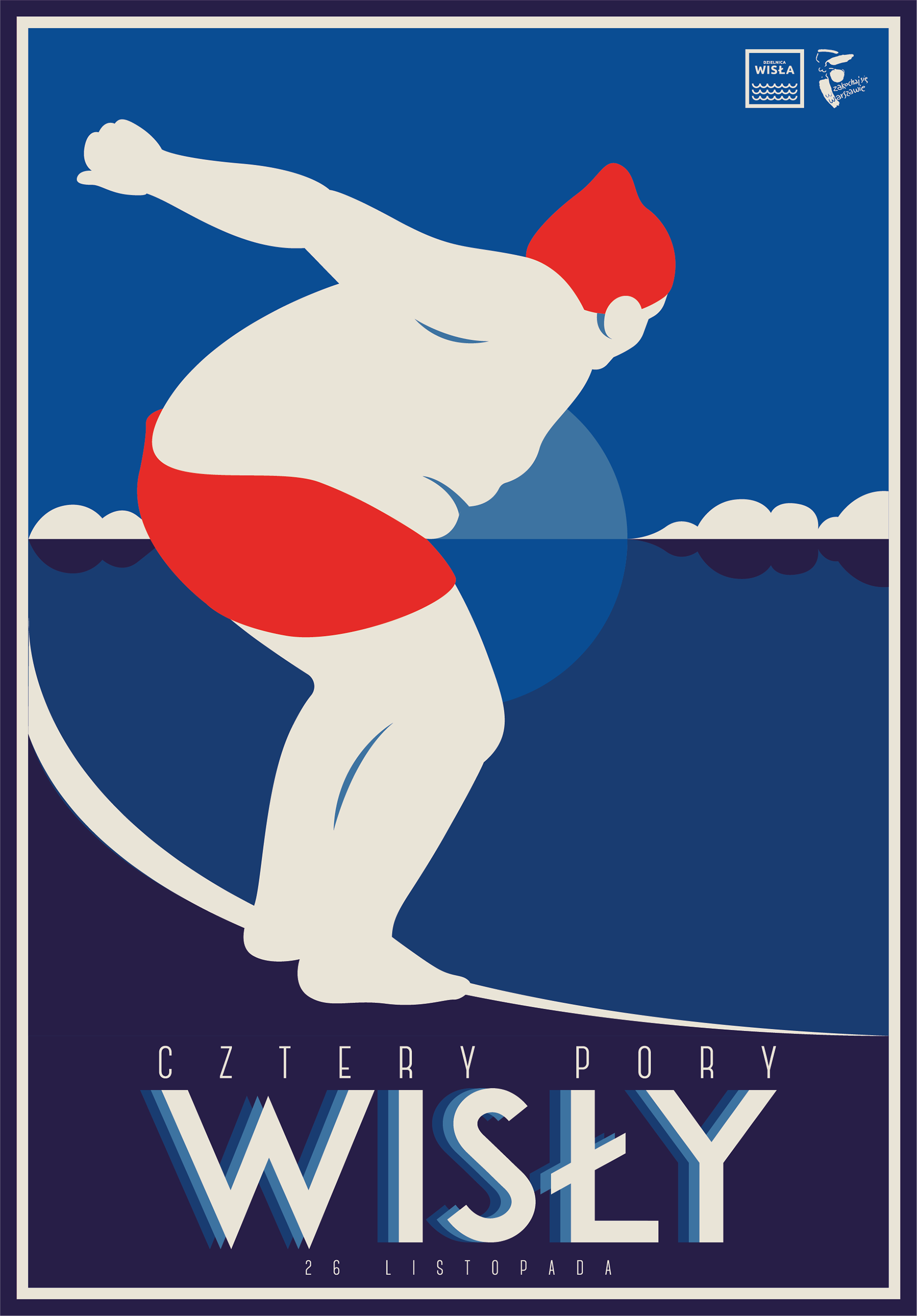warszawa warsaw Vistula River Wisła plakat retro futuro bulwary red bl (4).png