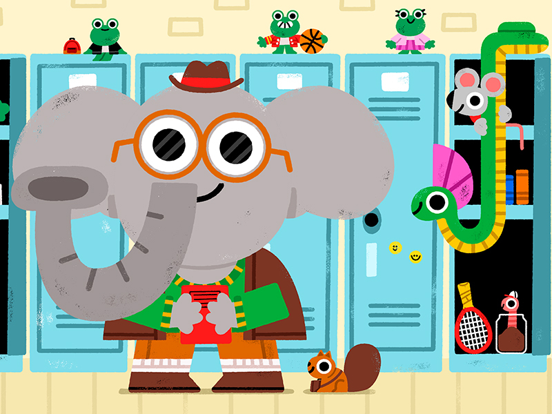 Just another ordinary day at school. animals cute elephant fun illustr.jpg