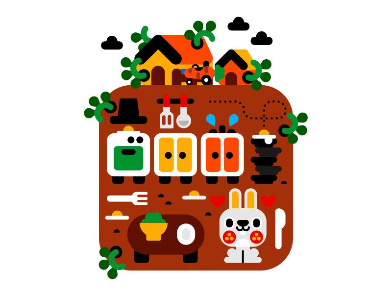 Down the rabbit hole character home illustration illustrator kids rabb.png