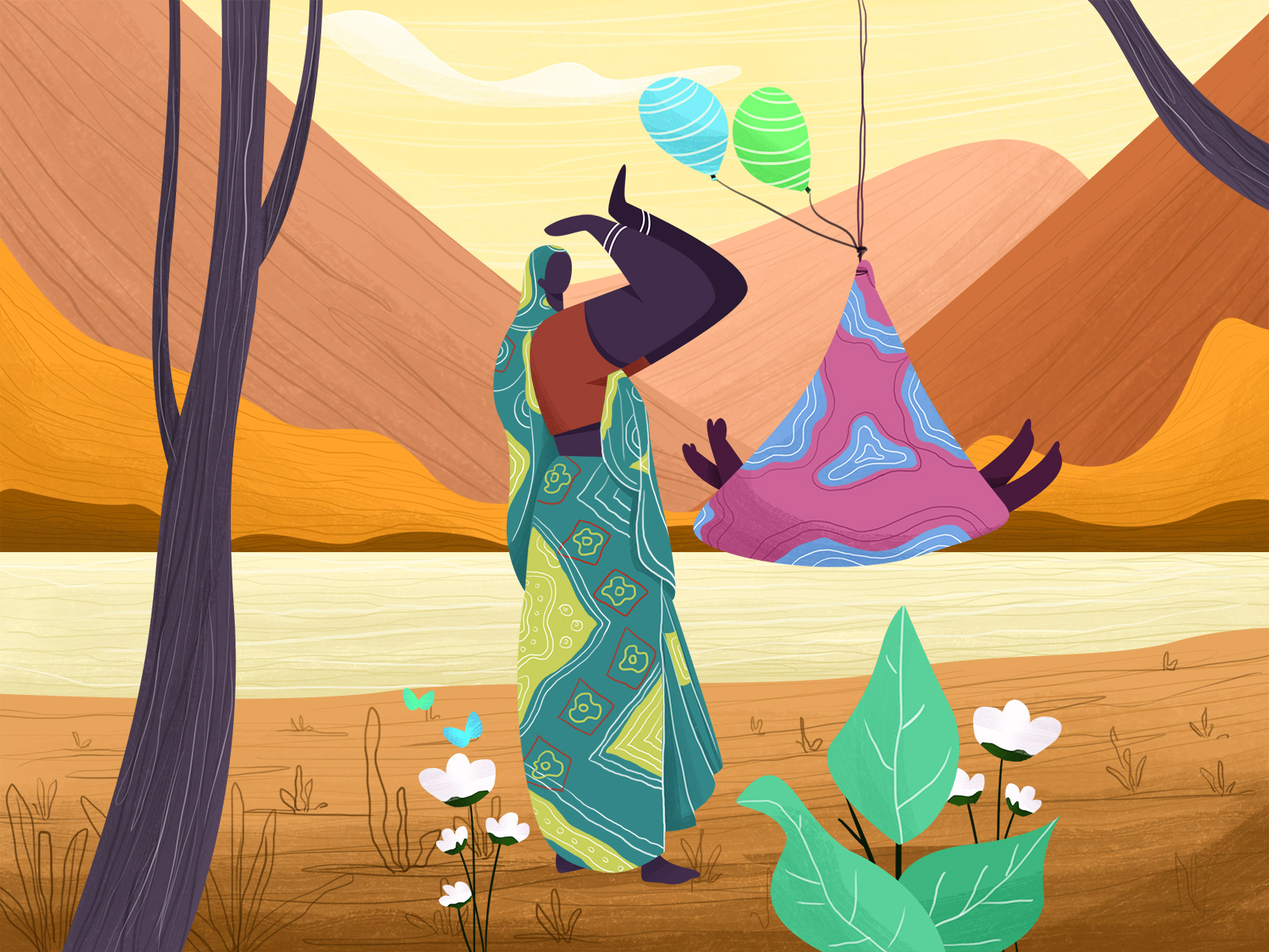 Character design  Nature indian Singer culture mother rain ILLUSTRATIO (6).jpg