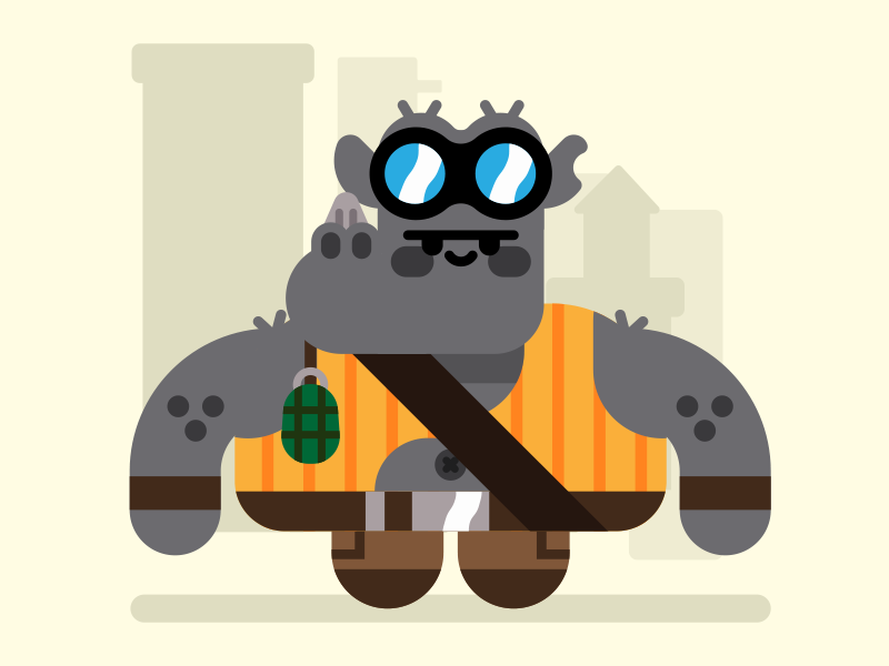 Rocksteady  character cute illustration rhino rocksteady teenage mutan.png