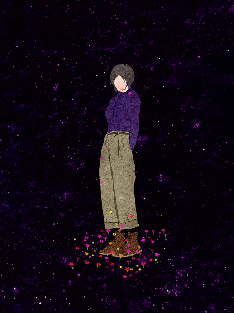 blue Flowers ILLUSTRATION  Landscape Nature pink portrait purple woman (11).jpg