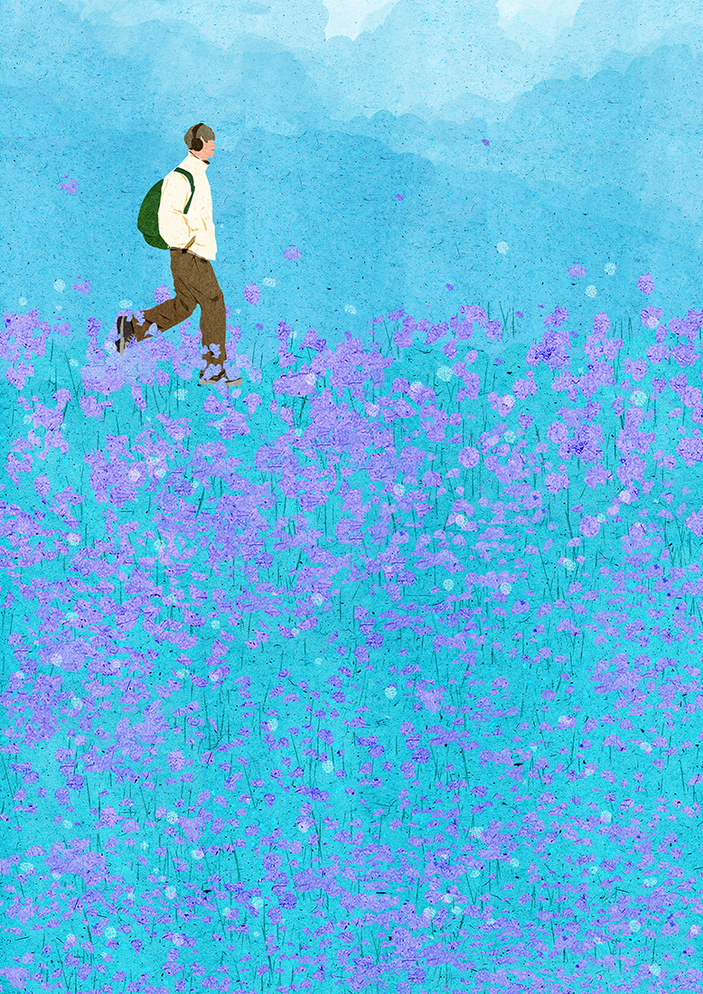 blue Flowers ILLUSTRATION  Landscape Nature pink portrait purple woman (5).jpg