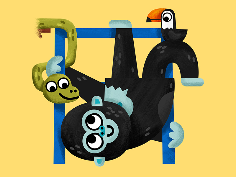 Hes got the moves! book gorilla illustrate illustration illustrator ki.jpg