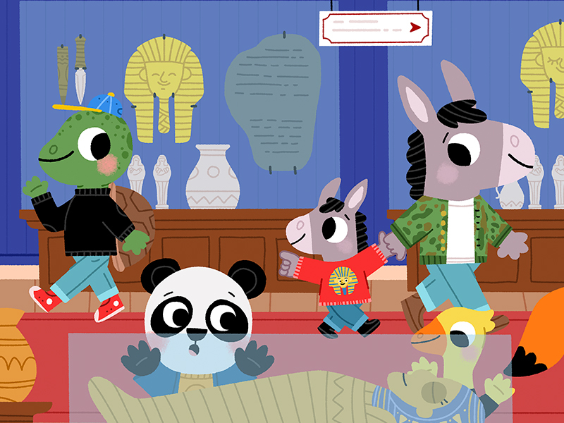 The Museum of Egypt antiquities animals cute drawing fun illustration.jpg