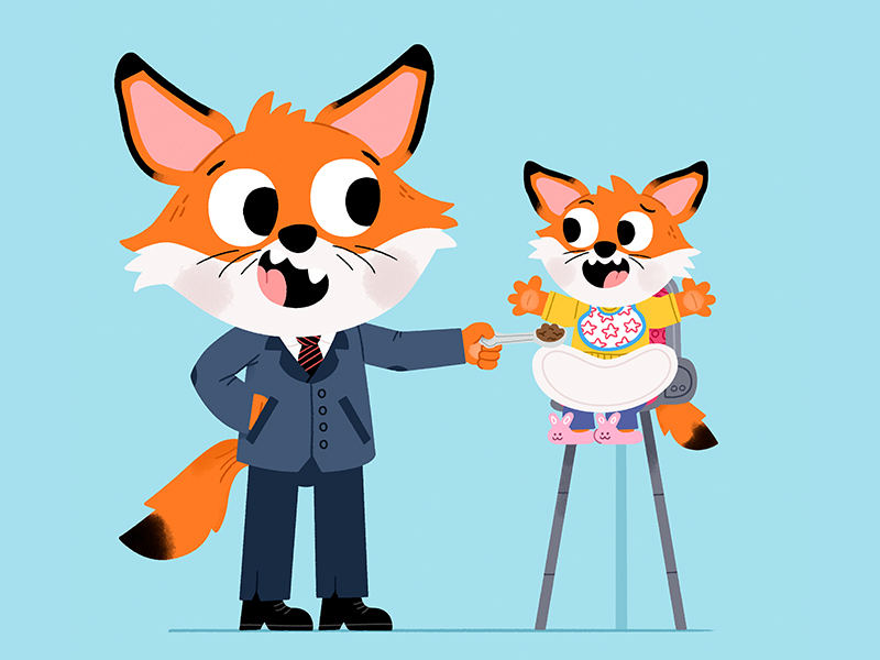 Daddy Fox animals cute drawing fun illustration illustrator kids kidsl.jpg