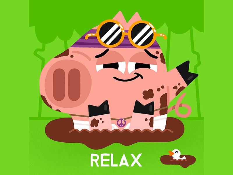 Mondays over.. RELAX! animal cute doodle fun illustration monday mud p.jpg